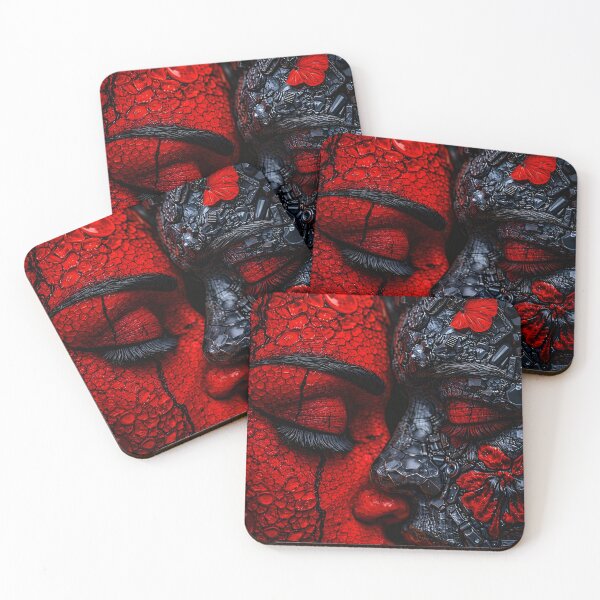 Item preview, Red Duality Gothic Abstract Portrait designed and sold by Kaleidoscope Print.