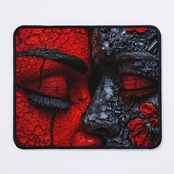Item preview, Red Duality Gothic Abstract Portrait designed and sold by Kaleidoscope Print.