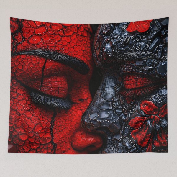 Item preview, Red Duality Gothic Abstract Portrait designed and sold by Kaleidoscope Print.