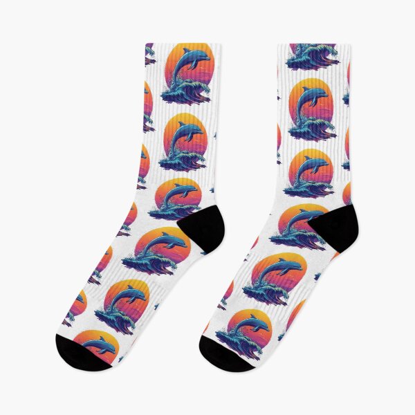 Item preview, Retro Vaporwave Dolphin Sunset designed and sold by KrisGraphic45.