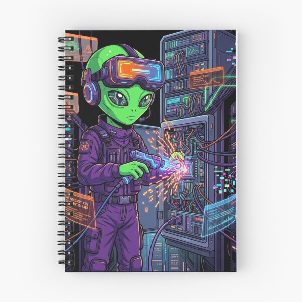 Item preview, Alien Server Technician Cosmic Tech Repair designed and sold by KurtByteStudio.