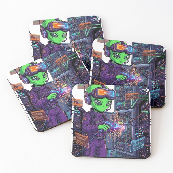 Item preview, Alien Server Technician Cosmic Tech Repair designed and sold by KurtByteStudio.