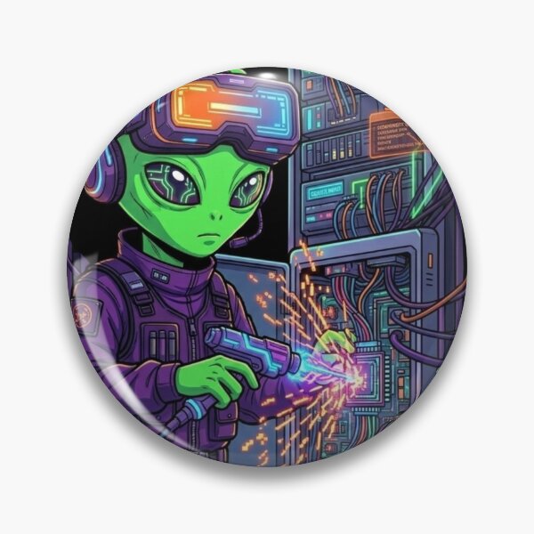 Item preview, Alien Server Technician Cosmic Tech Repair designed and sold by KurtByteStudio.
