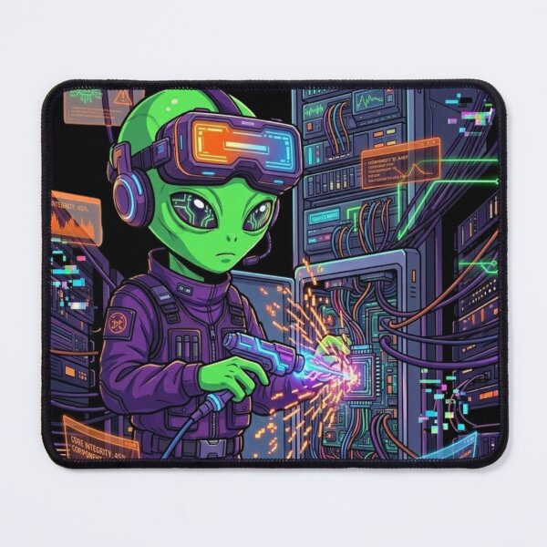 Item preview, Alien Server Technician Cosmic Tech Repair designed and sold by KurtByteStudio.