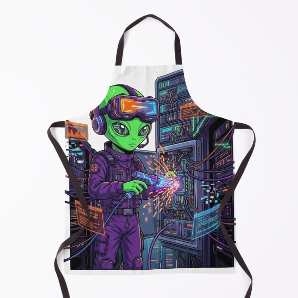 Item preview, Alien Server Technician Cosmic Tech Repair designed and sold by KurtByteStudio.