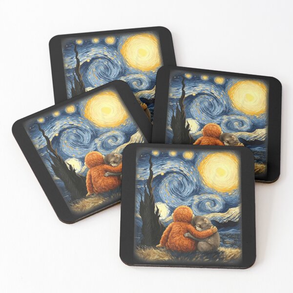 Item preview, Punch Kun Panchi Kun Viral Monkey Starry Night Parody designed and sold by Angryblu3.