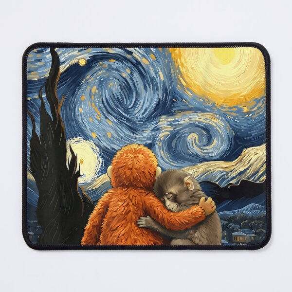 Item preview, Punch Kun Panchi Kun Viral Monkey Starry Night Parody designed and sold by Angryblu3.