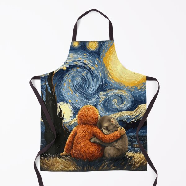Item preview, Punch Kun Panchi Kun Viral Monkey Starry Night Parody designed and sold by Angryblu3.