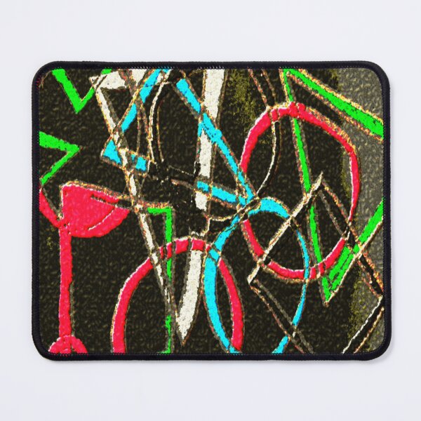 Item preview, circles triangles dark eroded metal colorful geometric abstract design designed and sold by SmashingDeals.
