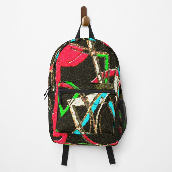 Item preview, circles triangles dark eroded metal colorful geometric abstract design designed and sold by SmashingDeals.