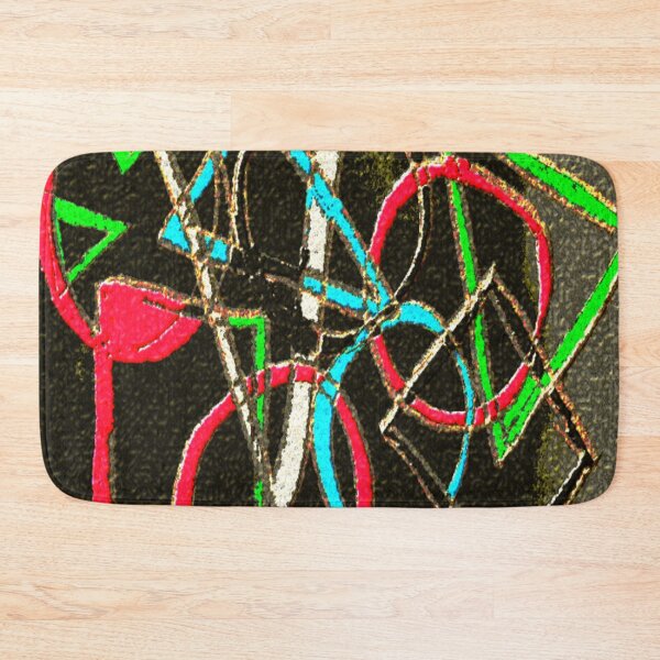 Item preview, circles triangles dark eroded metal colorful geometric abstract design designed and sold by SmashingDeals.