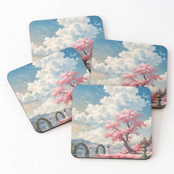 Item preview, Serene Japanese Landscape with Cherry Blossoms designed and sold by ForThe2F0X1Folks.