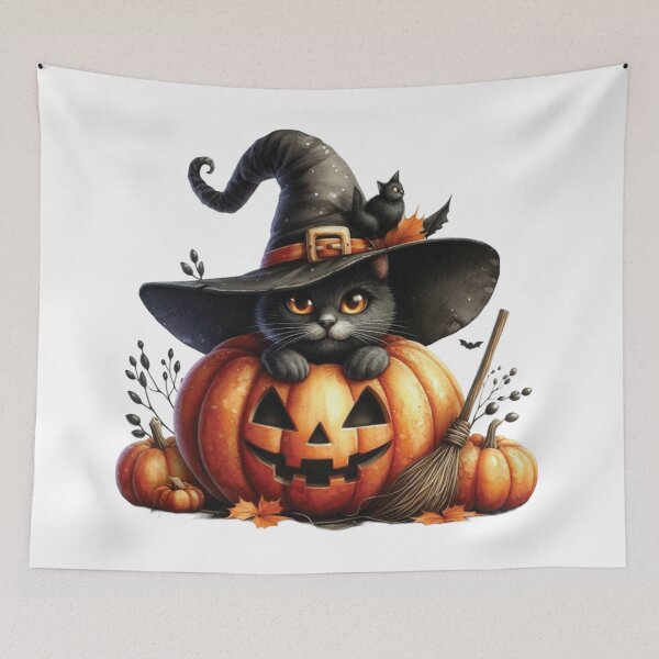 Item preview, Cute Witch Cat in Pumpkin designed and sold by KrisGraphic45.