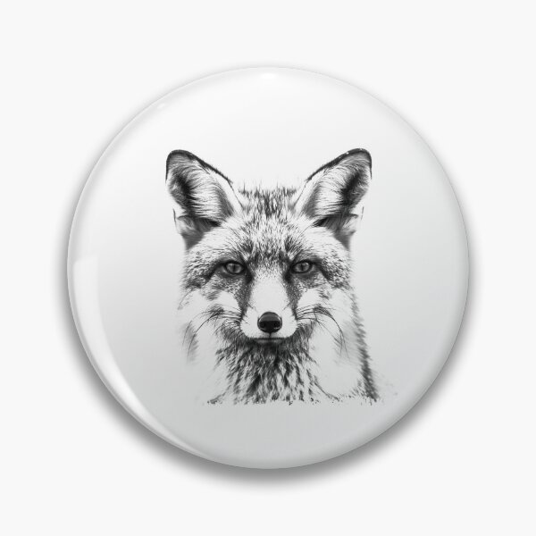 Item preview, Fox Portrait - Black and White Wildlife Animal Art Illustration designed and sold by inkoutninja.