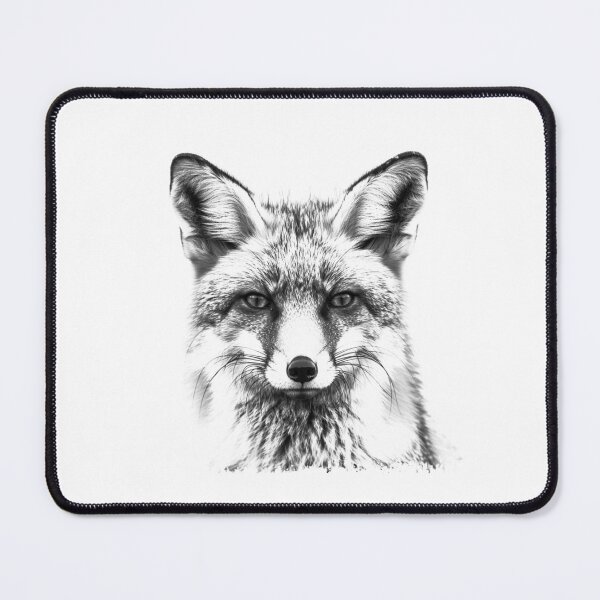 Item preview, Fox Portrait - Black and White Wildlife Animal Art Illustration designed and sold by inkoutninja.