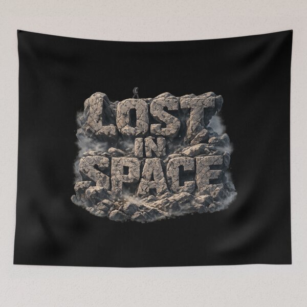 Item preview, Lost in Space - Astronaut on Cosmic Typography Terrain designed and sold by MKreative Studio.