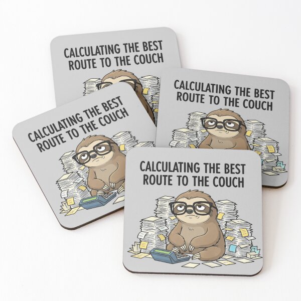 Item preview, Calculating the Best Route to the Couch Sloth T-Shirt & Sticker – Funny Lazy Sloth Meme, Cute Confused Sloth Cartoon, Introvert Humor Graphic designed and sold by ZyxDes.