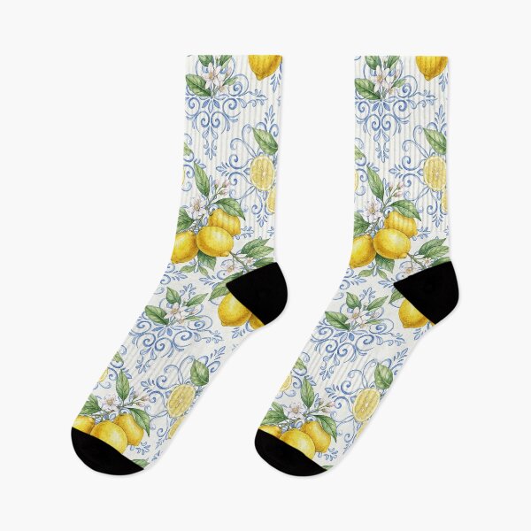 Aperçu de l'œuvre Motif botanique citron vintage – Aquarelle d'agrumes d'été méditerranéen créée et vendue par Verycutethings.