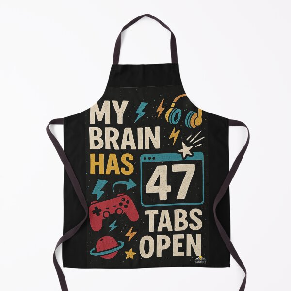 Item preview, Funny Multitasking Brain Tabs Artwork designed and sold by NOMISKISAW.
