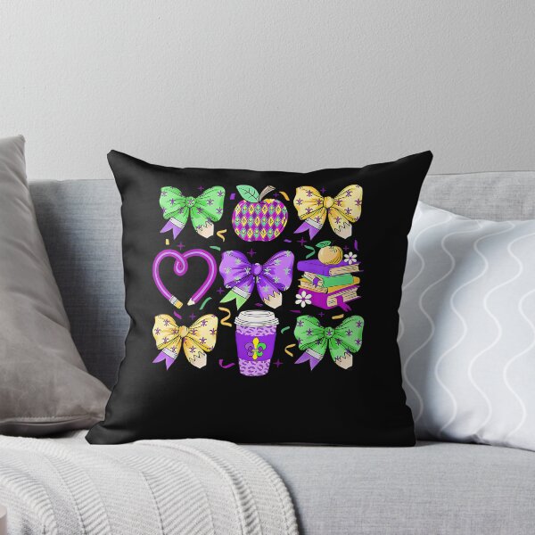 Item preview, mardi gras Teacher coquette bow Pencil Apple Book Women Girl designed and sold by Boutkimaewab.