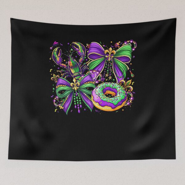 Item preview, mardi gras Crawfish King Cake coquette bow Girl Women designed and sold by Boutkimaewab.