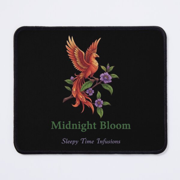 Item preview, Midnight Bloom – Phoenix on Floral Branch designed and sold by Dogandesighn.