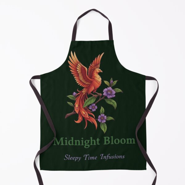 Item preview, Midnight Bloom – Phoenix on Floral Branch designed and sold by Dogandesighn.