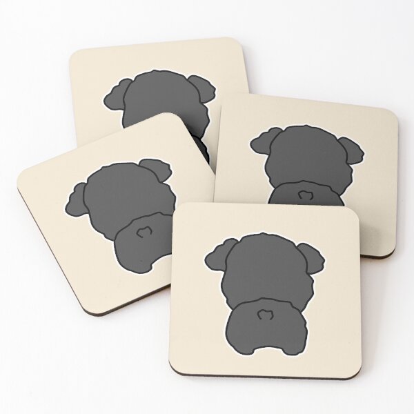 Item preview, Cute black poodle butt silhouette illustration designed and sold by ubborn.