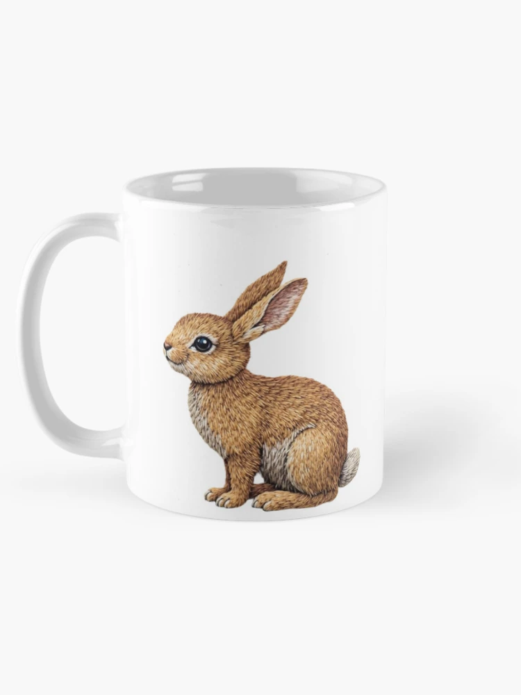 Thumbnail 5 of 6, Coffee Mug, Embroidered Rabbit designed and sold by Lisa Bittinger.