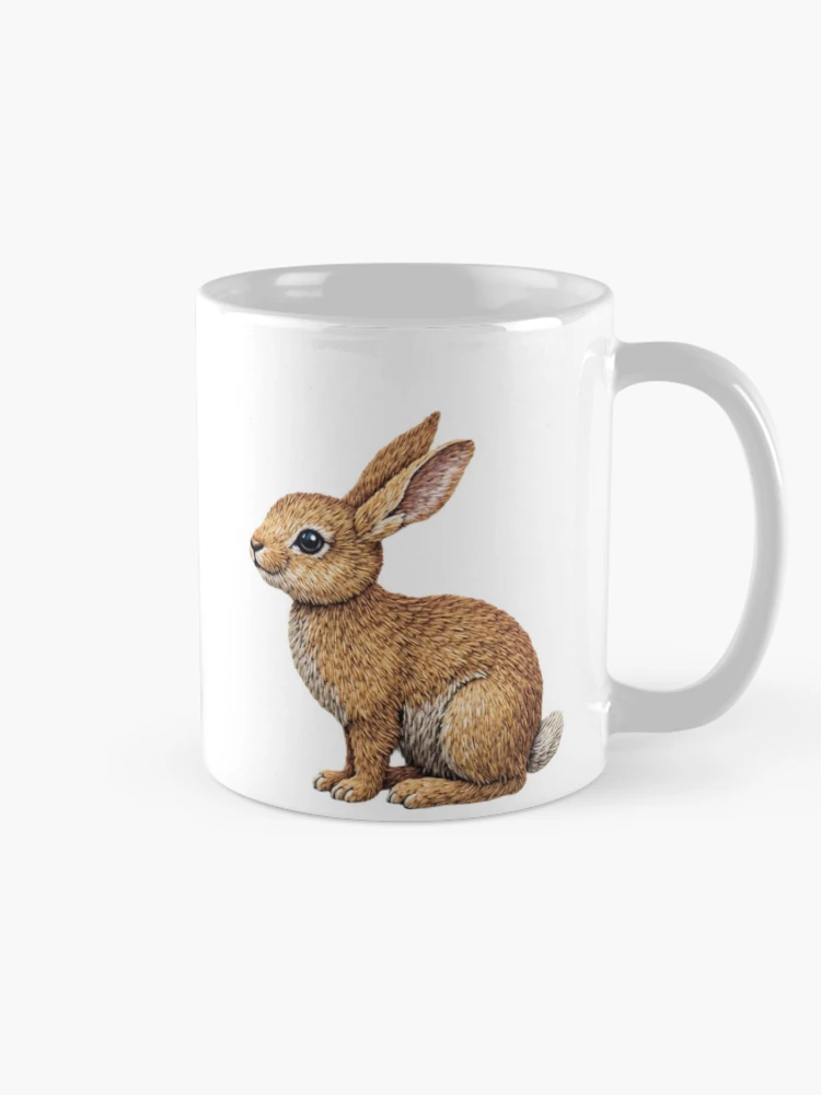 Thumbnail 3 of 6, Coffee Mug, Embroidered Rabbit designed and sold by Lisa Bittinger.