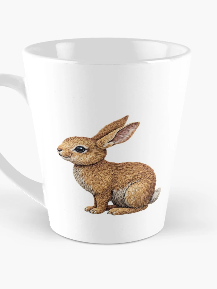 Thumbnail 3 of 4, Coffee Mug, Embroidered Rabbit designed and sold by Lisa Bittinger.