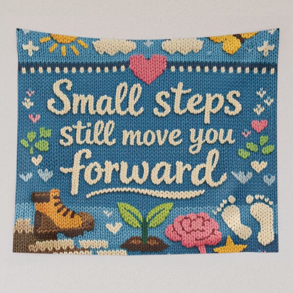 Item preview, Small Steps Still Move You Forward motivational design designed and sold by Mauswohn.