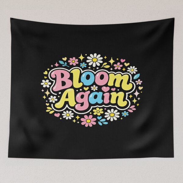 Item preview, Bloom Again Positive Floral Typography – Pastel Flowers & Uplifting Growth Message designed and sold by Bright Nest Studio.