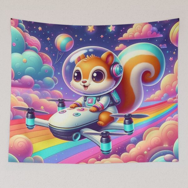Item preview, Cosmic Squirrel – Rainbow Drone Adventure designed and sold by Dogandesighn.