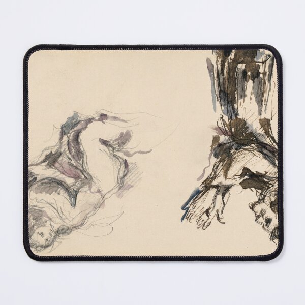 Item preview, Victor Chocquet and an Angel for the Apotheosis of Delacroix by Paul Cézanne: gestural nude study poster designed and sold by artofuniverse.