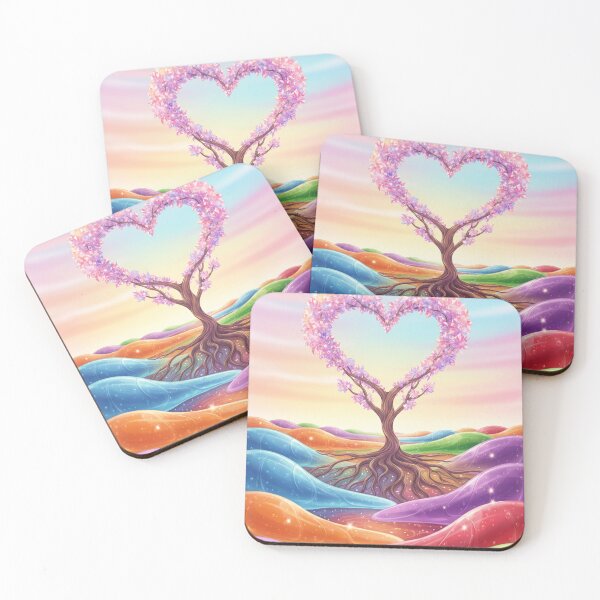 Item preview, Crystal Heart Tree – Surreal Fantasy Color Landscape designed and sold by Herzbaumatelier.