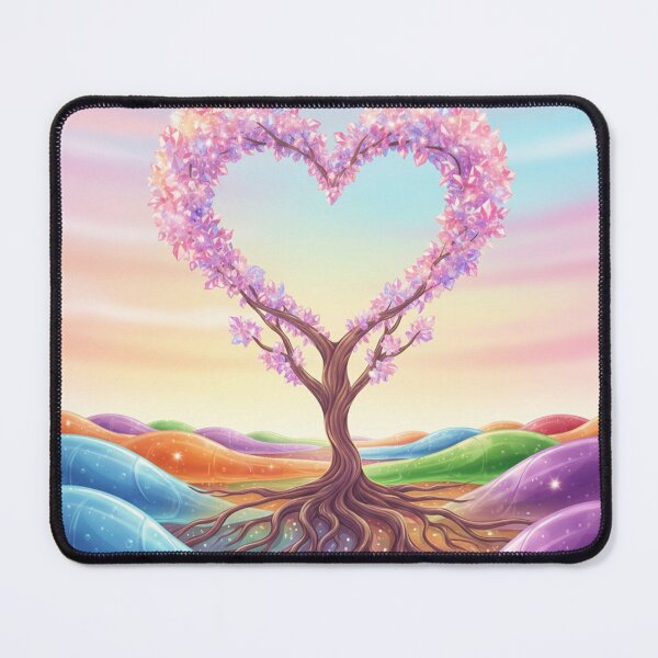 Item preview, Crystal Heart Tree – Surreal Fantasy Color Landscape designed and sold by Herzbaumatelier.