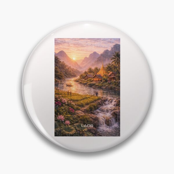Item preview, Laos Travel Art designed and sold by Thistle-TShop.