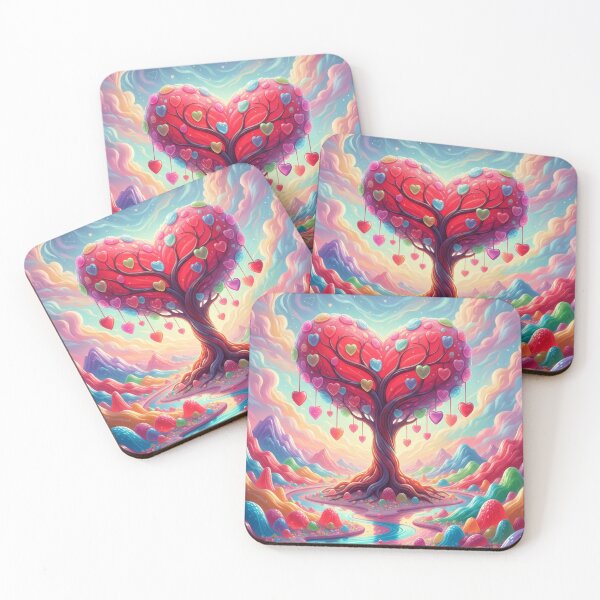 Item preview, Heart Tree of Sweet Dream Worlds – Colorful Fantasy Landscape designed and sold by Herzbaumatelier.