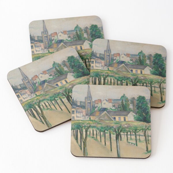 Item preview, Village Square by Paul Cézanne: Post Impressionist Landscape Poster designed and sold by artofuniverse.