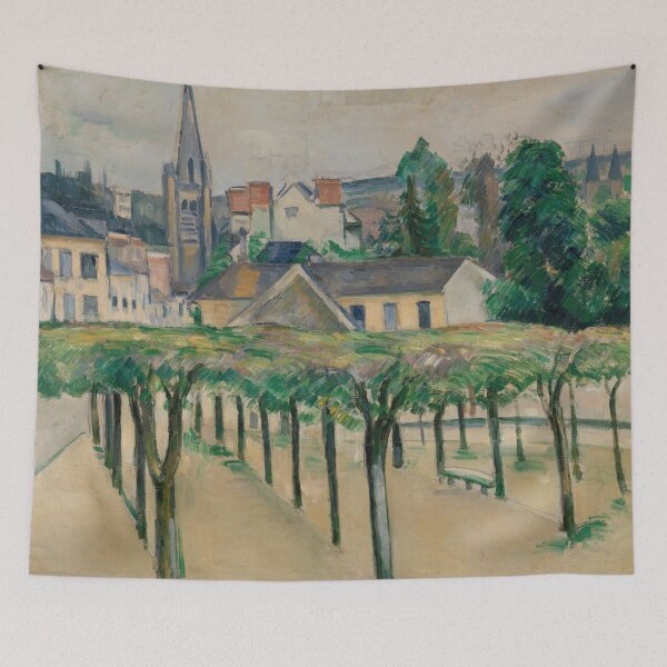 Item preview, Village Square by Paul Cézanne: Post Impressionist Landscape Poster designed and sold by artofuniverse.