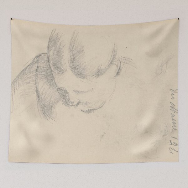Item preview, Woman Leaning Forward by Paul Cézanne: Minimalist Post Impressionist Drawing Poster designed and sold by artofuniverse.