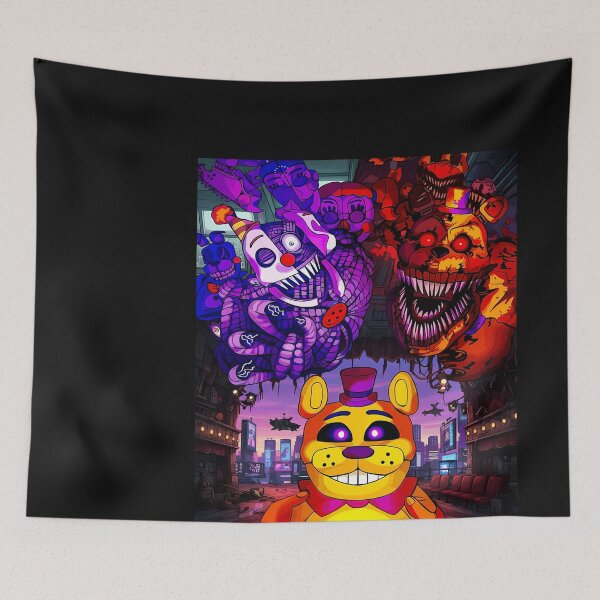 Item preview, Five Nights at Freddy's Characters in Cityscape designed and sold by JOSEMONTANO21.
