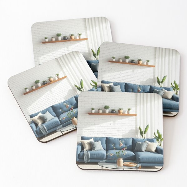 Item preview, Modern Living Room With Blue Sofa designed and sold by Vida e Arte.