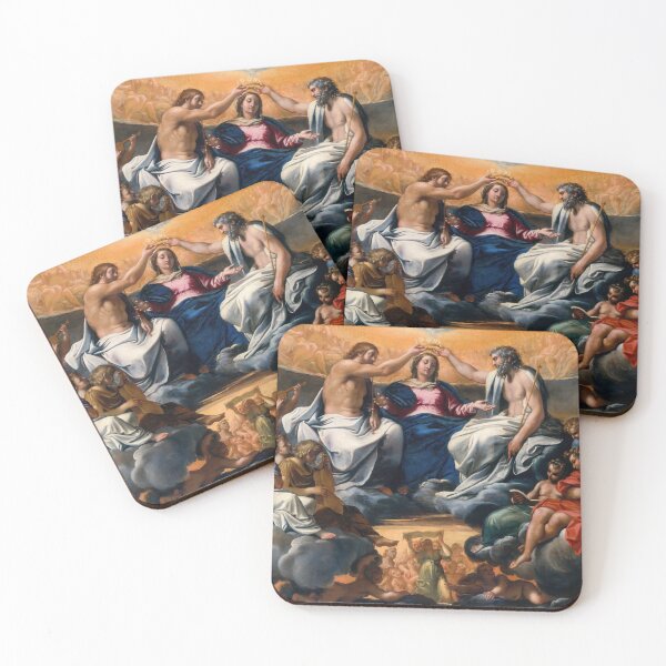 Item preview, Coronation of the Virgin Italian Baroque Religious Painting designed and sold by TheSoulOfArt.