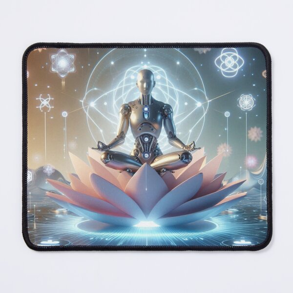 Item preview, Digital Enlightenment – Meditating Robot on Lotus designed and sold by Dogandesighn.