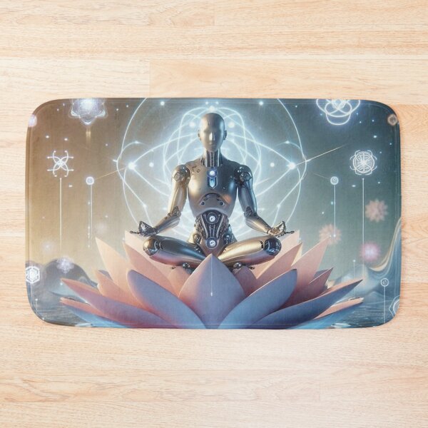 Item preview, Digital Enlightenment – Meditating Robot on Lotus designed and sold by Dogandesighn.