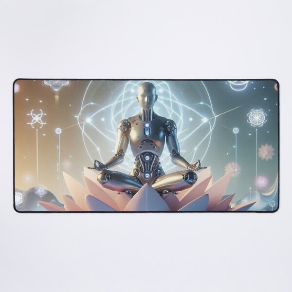 Item preview, Digital Enlightenment – Meditating Robot on Lotus designed and sold by Dogandesighn.