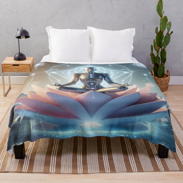 Item preview, Digital Enlightenment – Meditating Robot on Lotus designed and sold by Dogandesighn.