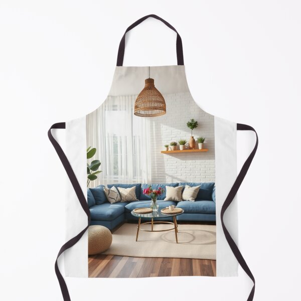 Item preview, Bright Airy Living Room With Blue Sectional designed and sold by Vida e Arte.